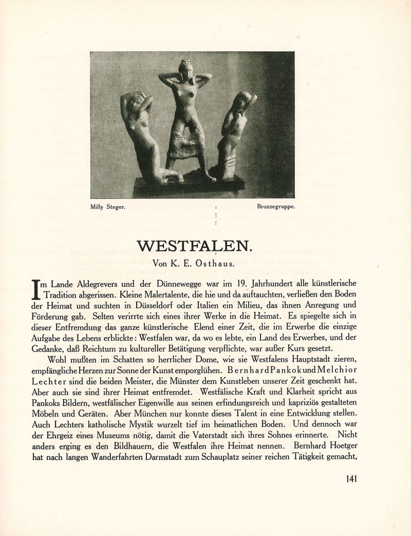Karl Ernst Osthaus über Kunst in Westphalen